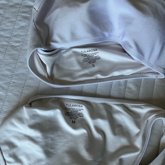 Tularosa white ribbed bikini revolve medium / small - Picture 2 of 12